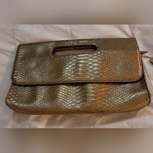 New With Tags Francesca's Elegant Gold Clutch Bag